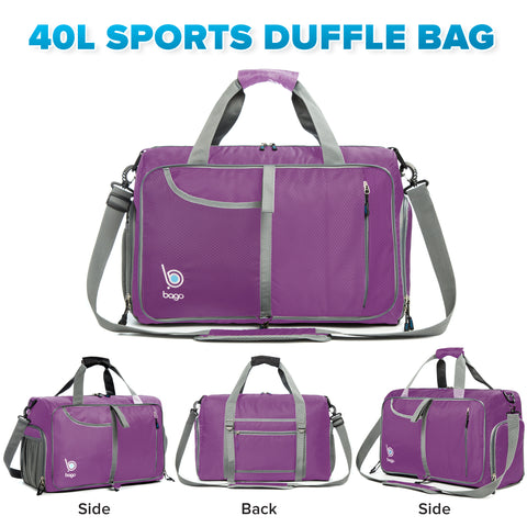 Sohindel Gym Bag for Men and Women, Small Travel Duffel Bags for Weekender Overnight, Workout Gym Essentials Bag - Purple, Men's