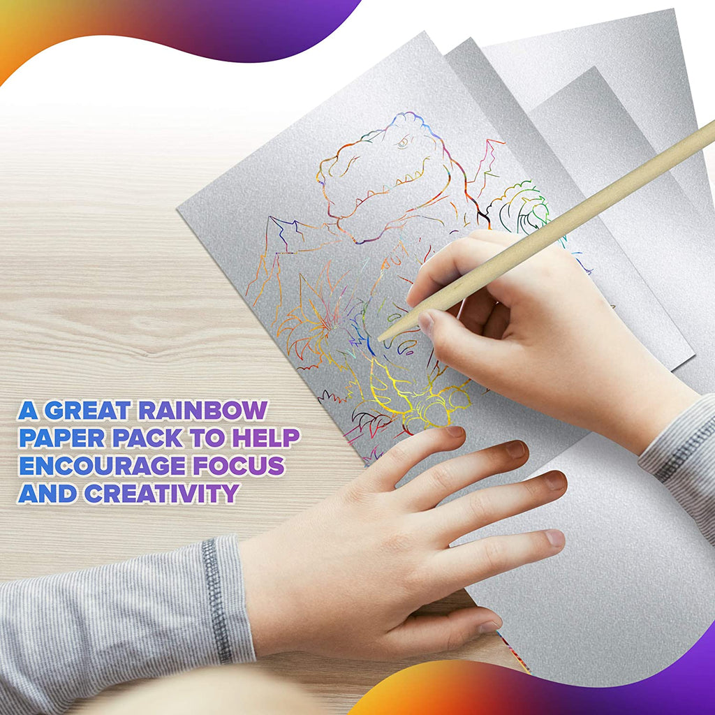 Rainbow Scratch Art for Kids 70Pcs - Vibrant Scratch Paper for
