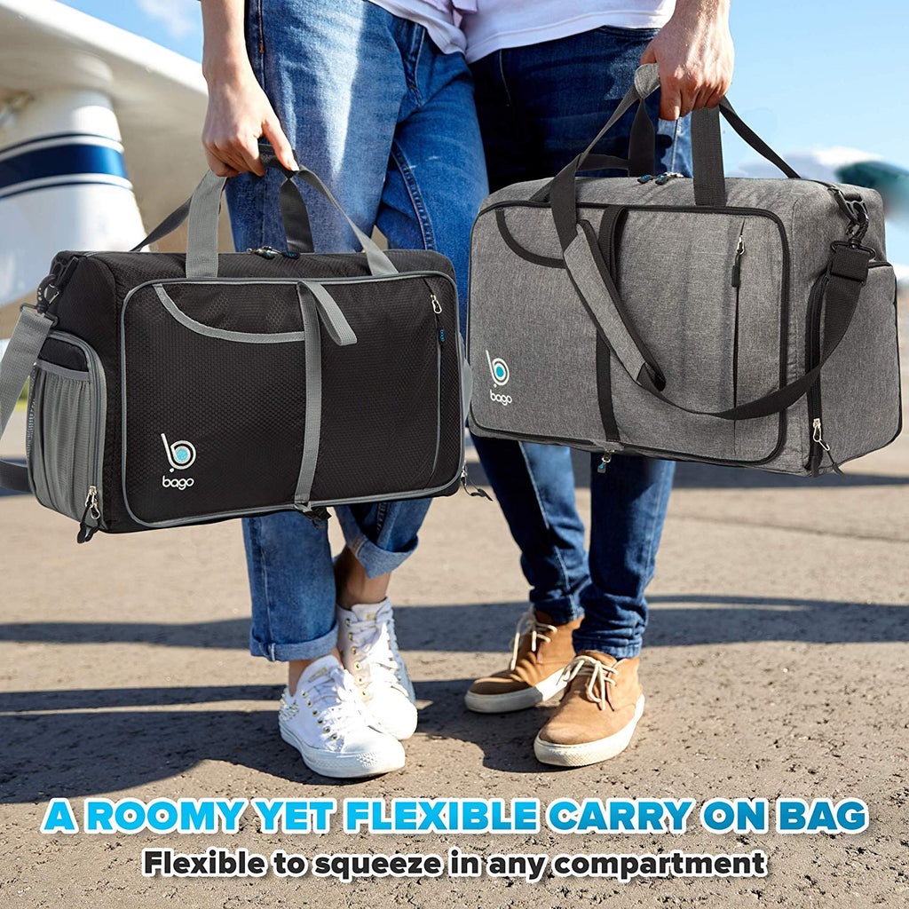 Amazon.com | Bago Duffel Bags for Traveling - 60L Spacious Duffle Bag for  Travel with Shoe Compartment | Durable, Foldable & Lightweight | Explore  the World in Style & Convenience (SnowGray) | Travel Duffels